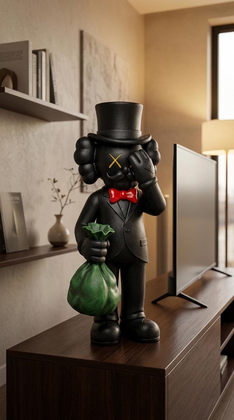 KAWS Tarzı Zengin Amca Figürü
