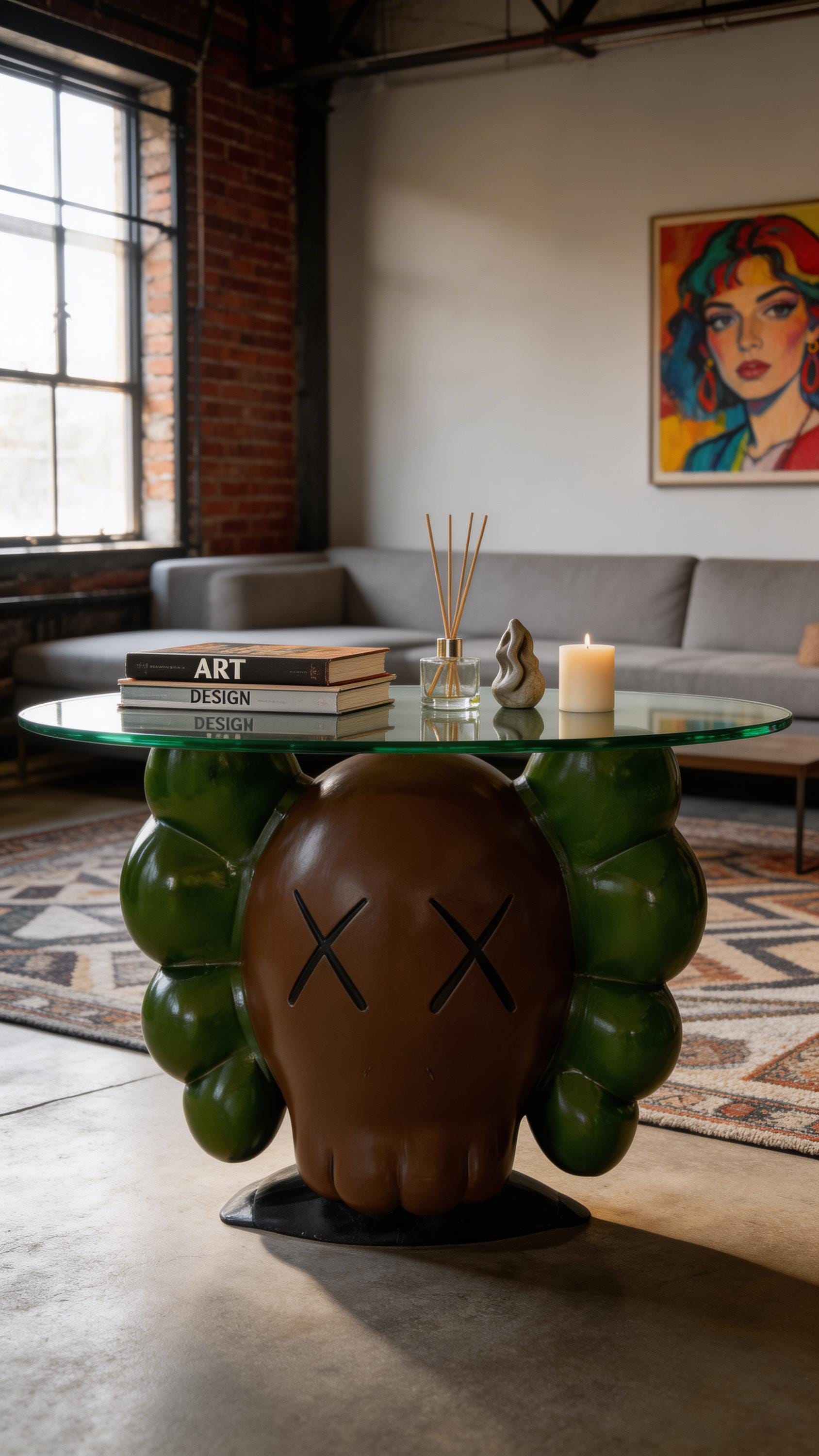 KAWS Tarzı Kafatası Sehpa