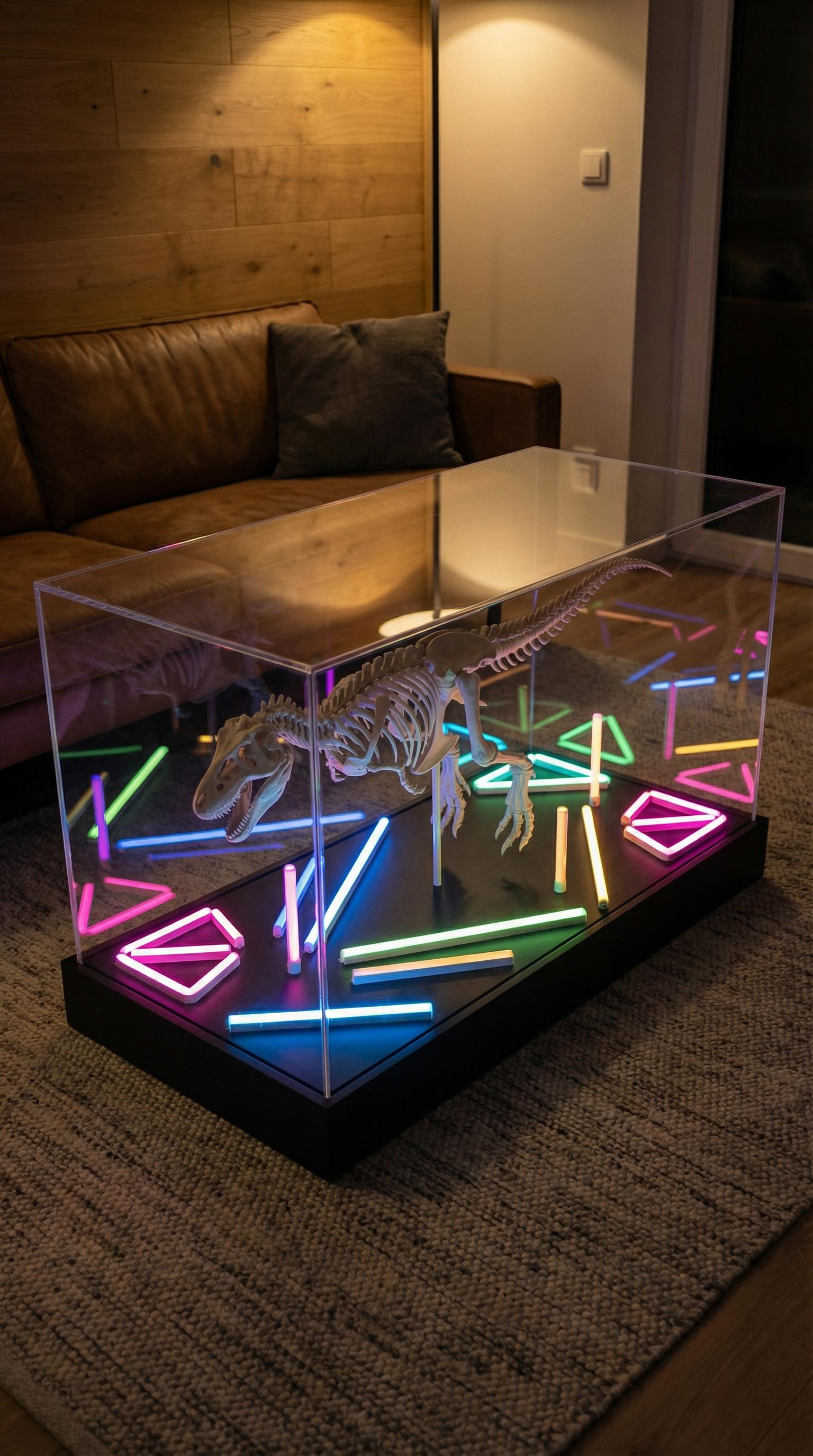 Dinozor İskelet LED Orta Sehpa