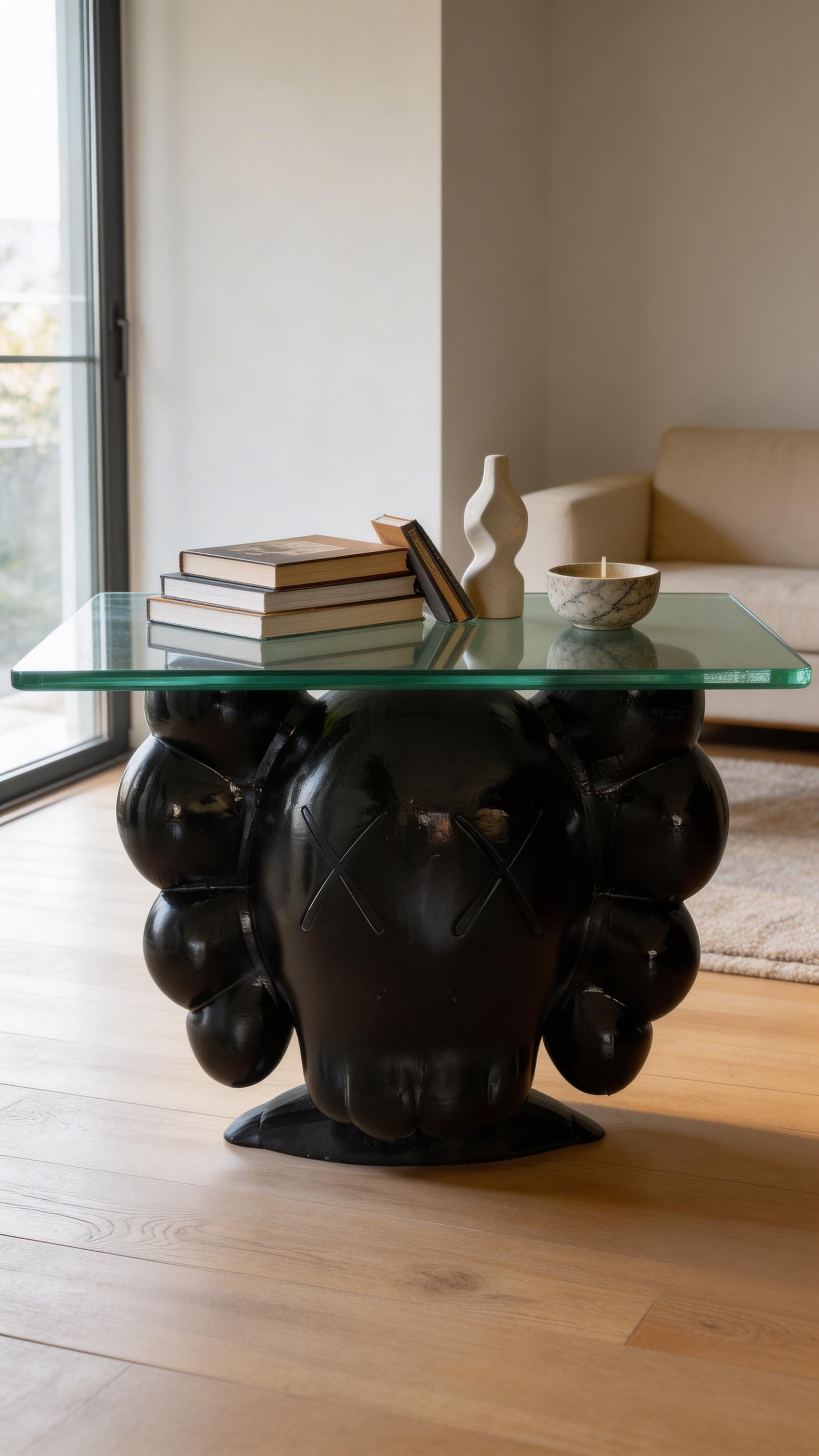 KAWS Tarzı Kafatası Sehpa