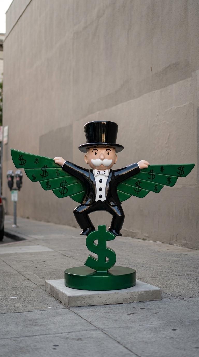 Monopoly Para Kanatları Duvar Dekoru 90 cm