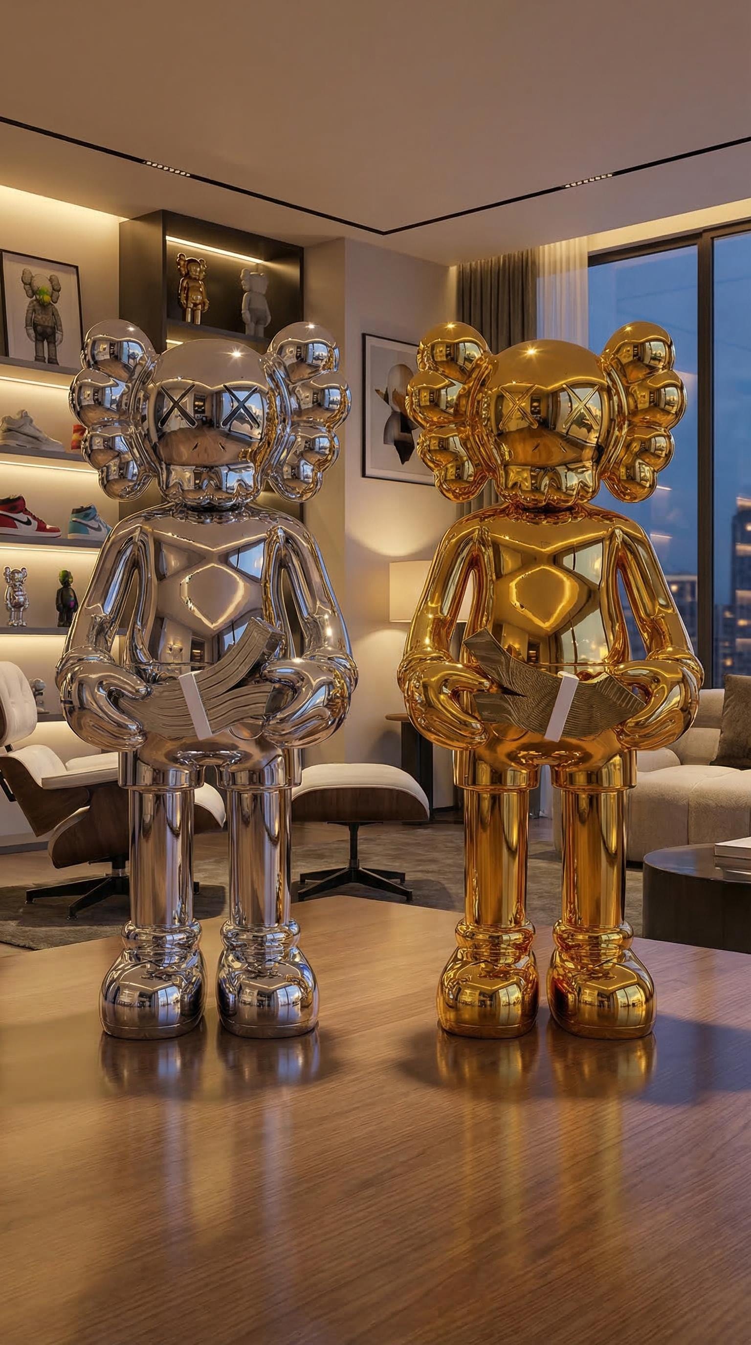 KAWS Tarzı Altın Para Figürü