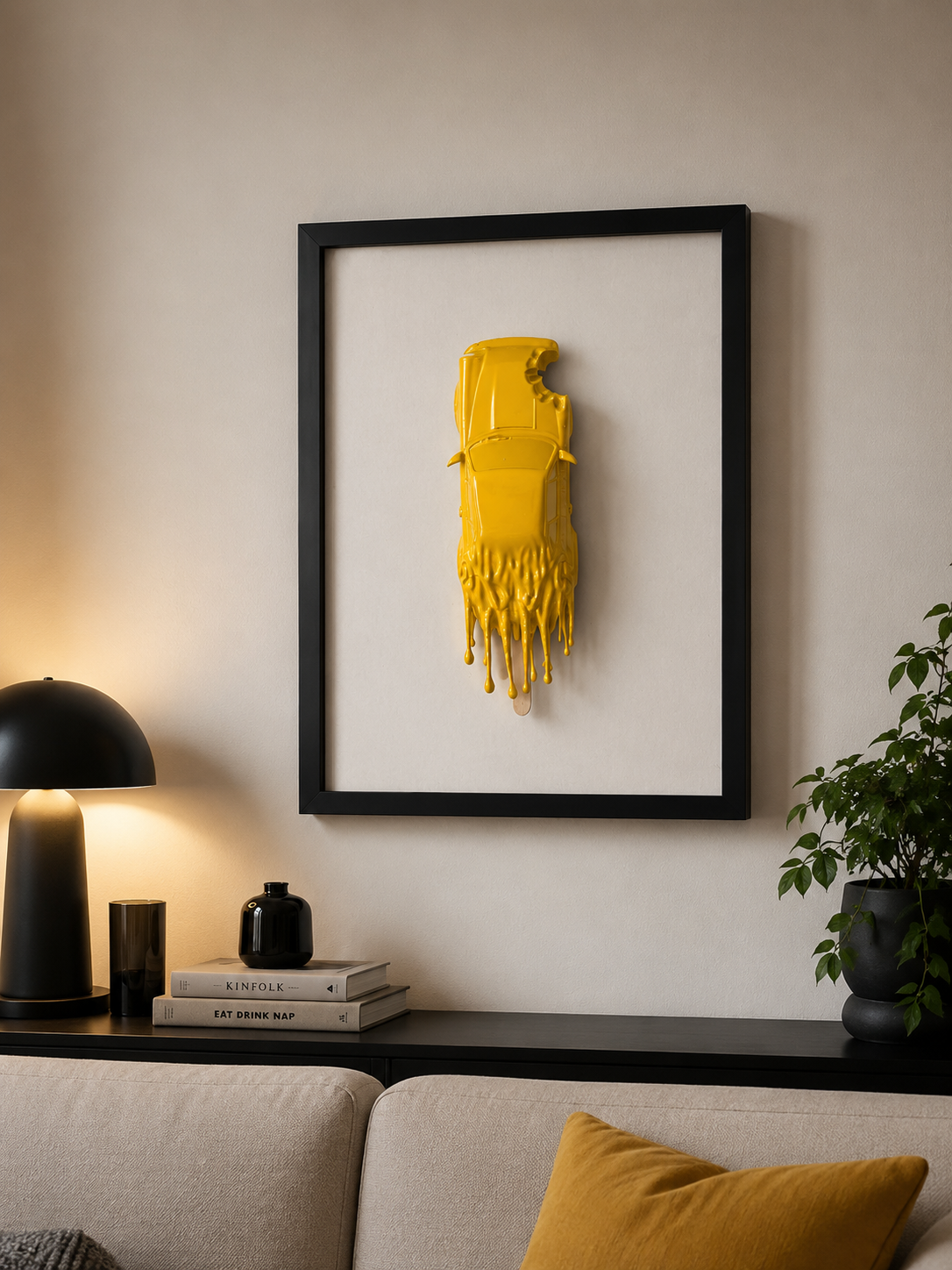 3D Ice Cream Porsche 964 Canvas Art, Pop Art Car Decor, Modern Wall Statement