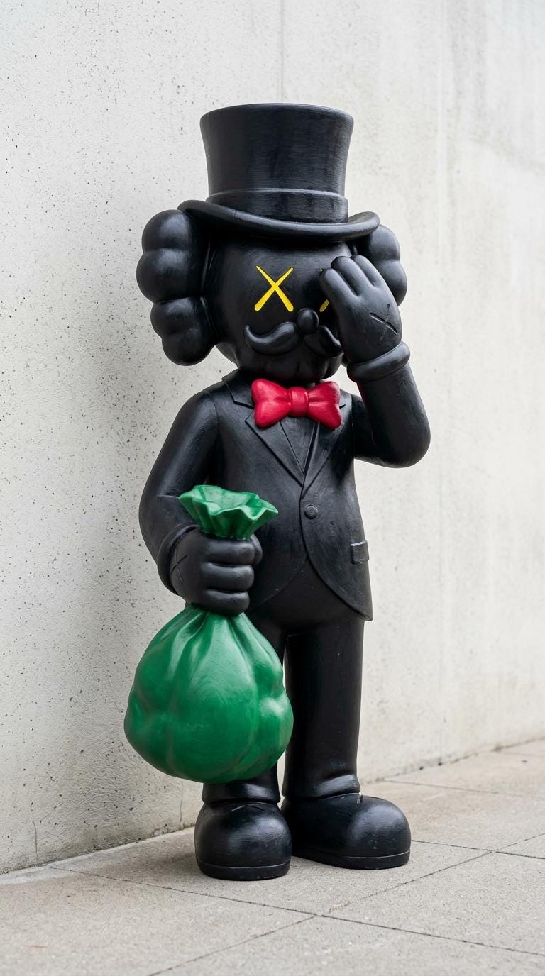 KAWS Tarzı Zengin Amca Figürü