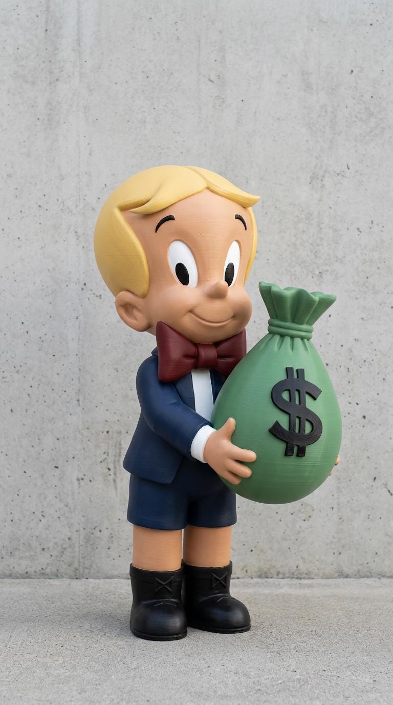 Richie Rich Para Çantası Figürü 60 cm