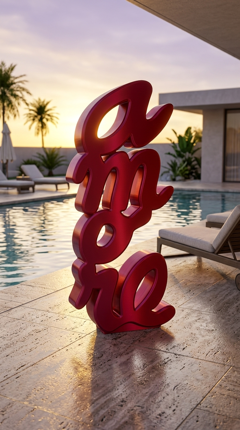 Large Amore Love Sculpture, Modern Home Decor Statement Art Piece (90 cm 35 inch)