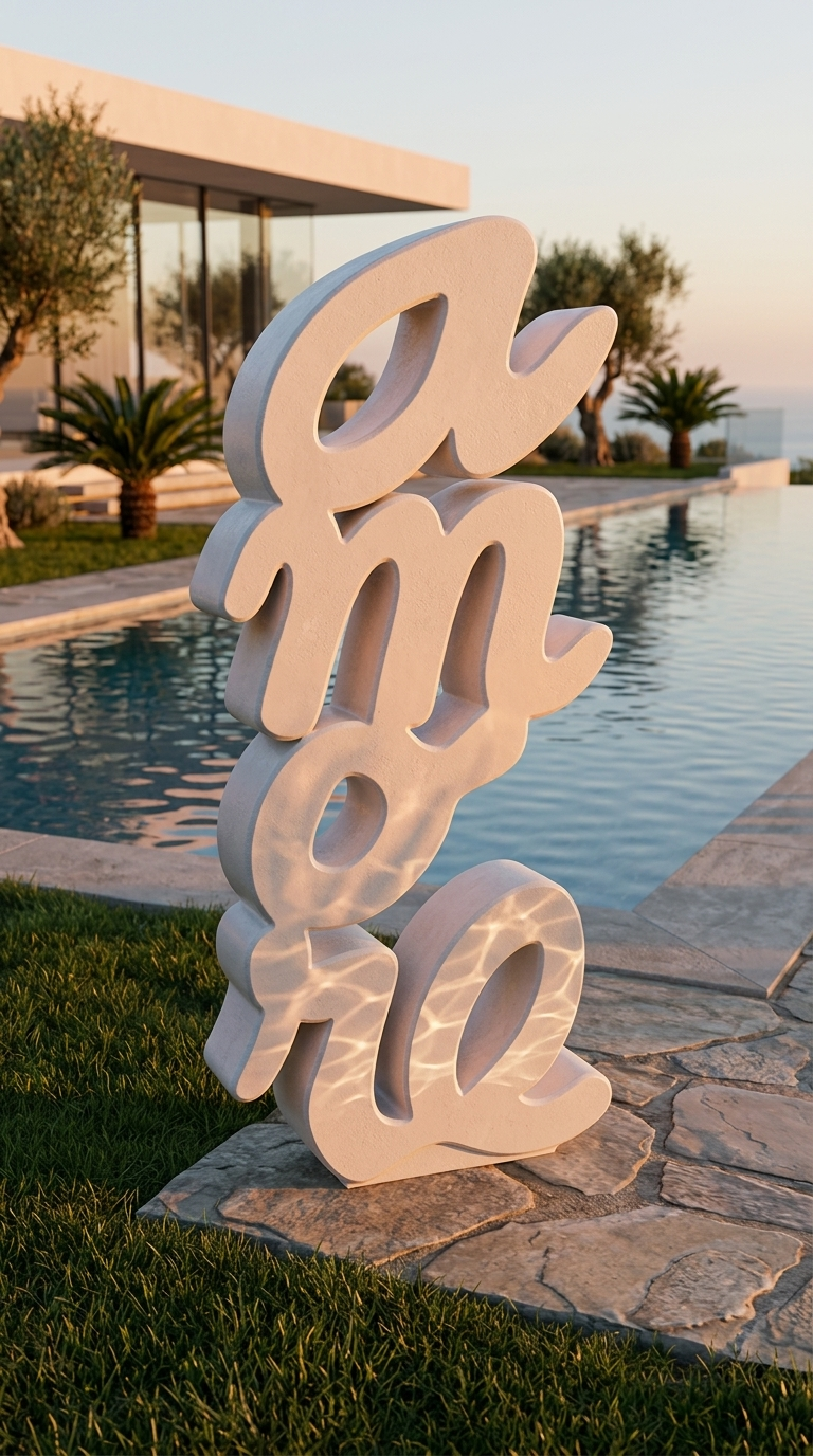 Large Amore Love Sculpture, Modern Home Decor Statement Art Piece (90 cm 35 inch)