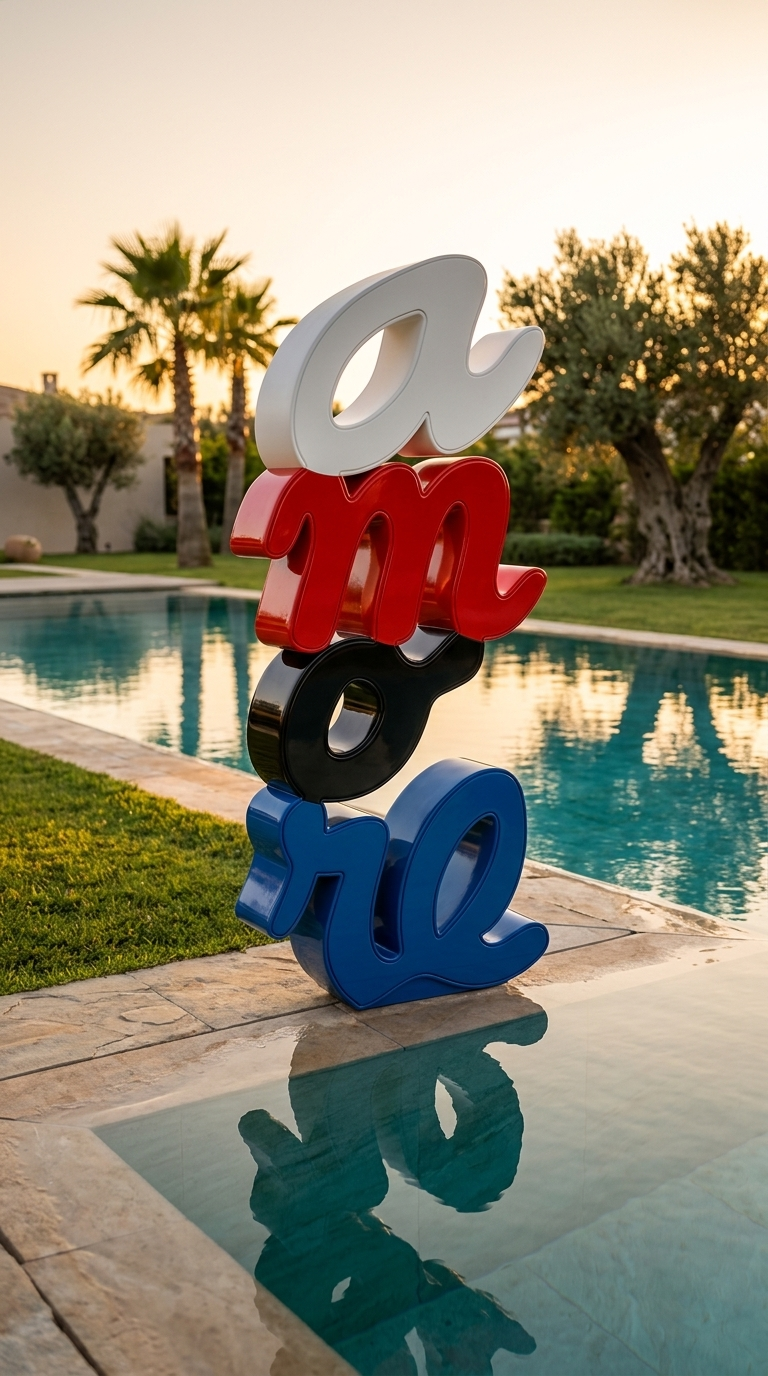 Large Amore Love Sculpture, Modern Home Decor Statement Art Piece (90 cm 35 inch)