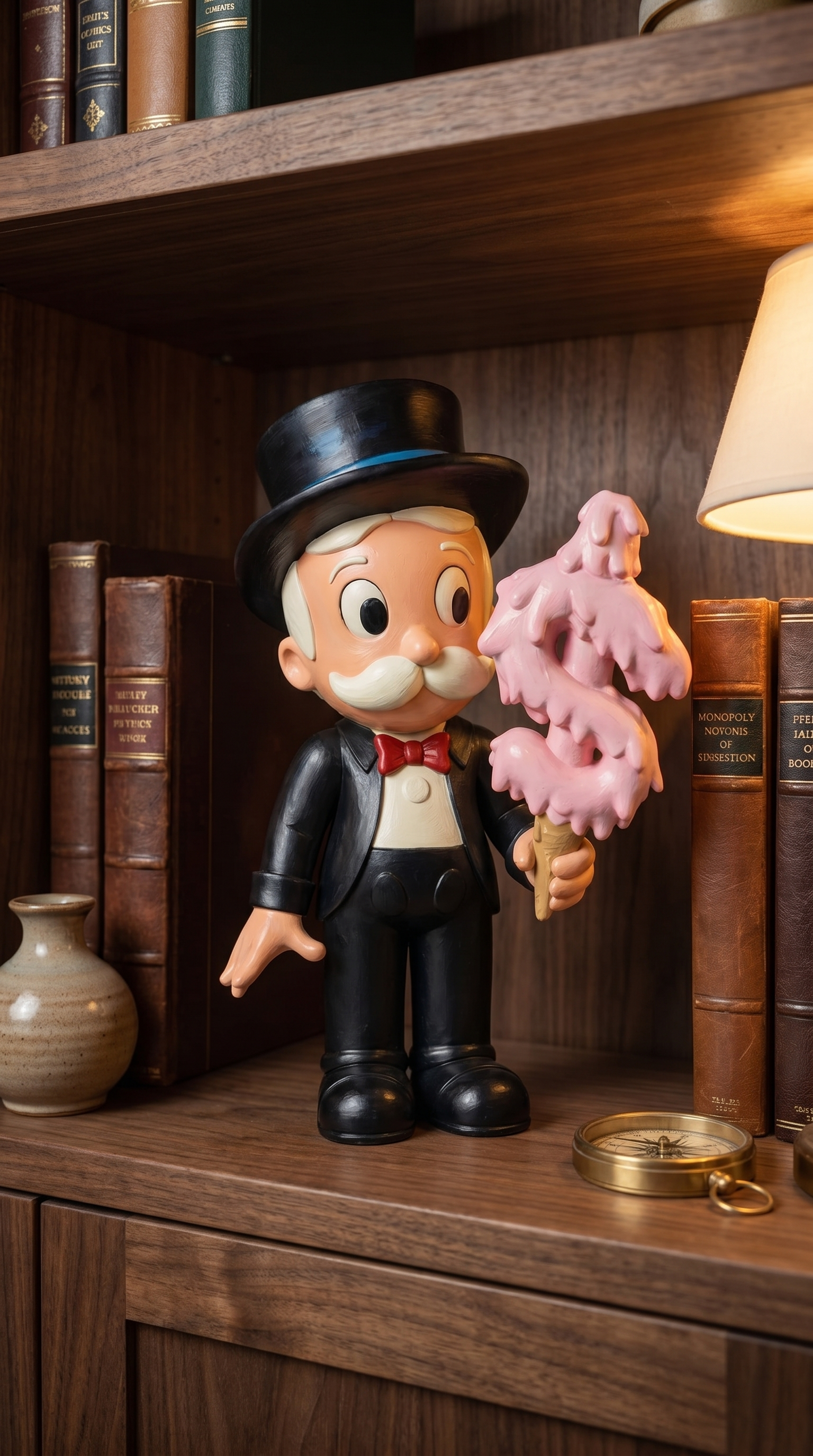 Richie Rich Melting Ice Cream Figure , Cartoon Style Desk Decor, Cute Collector Toy, Pop Art Home Office Statue