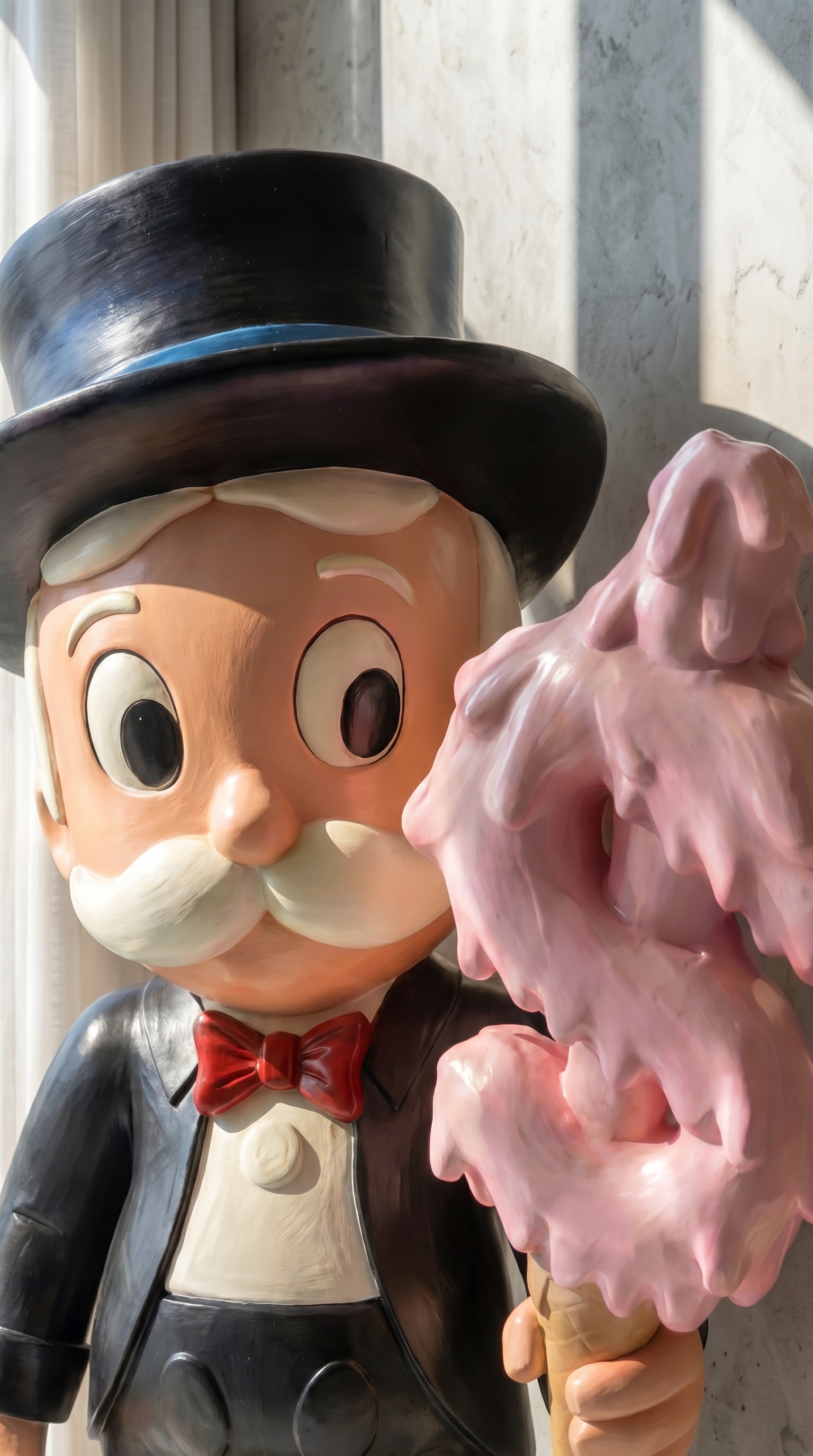 Richie Rich Giant Melting Ice Cream Statue 90 cm, Luxury Pop Art Figure, Modern Home Decor Sculpture, Designer Collector Art