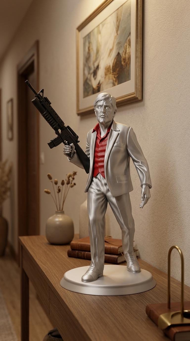 Tony Montana Scarface Gümüş Figür