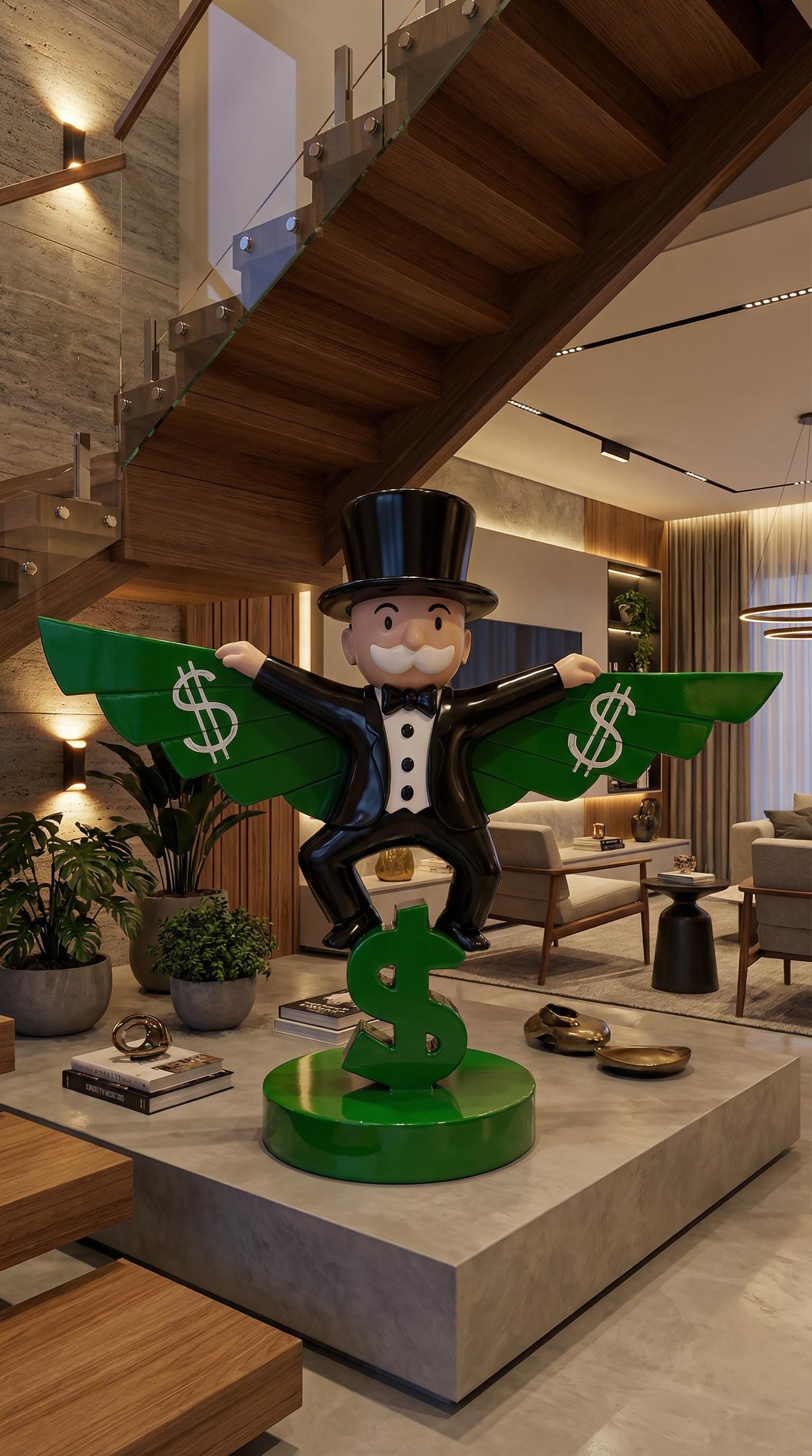 Monopoly Para Kanatları Duvar Dekoru 90 cm