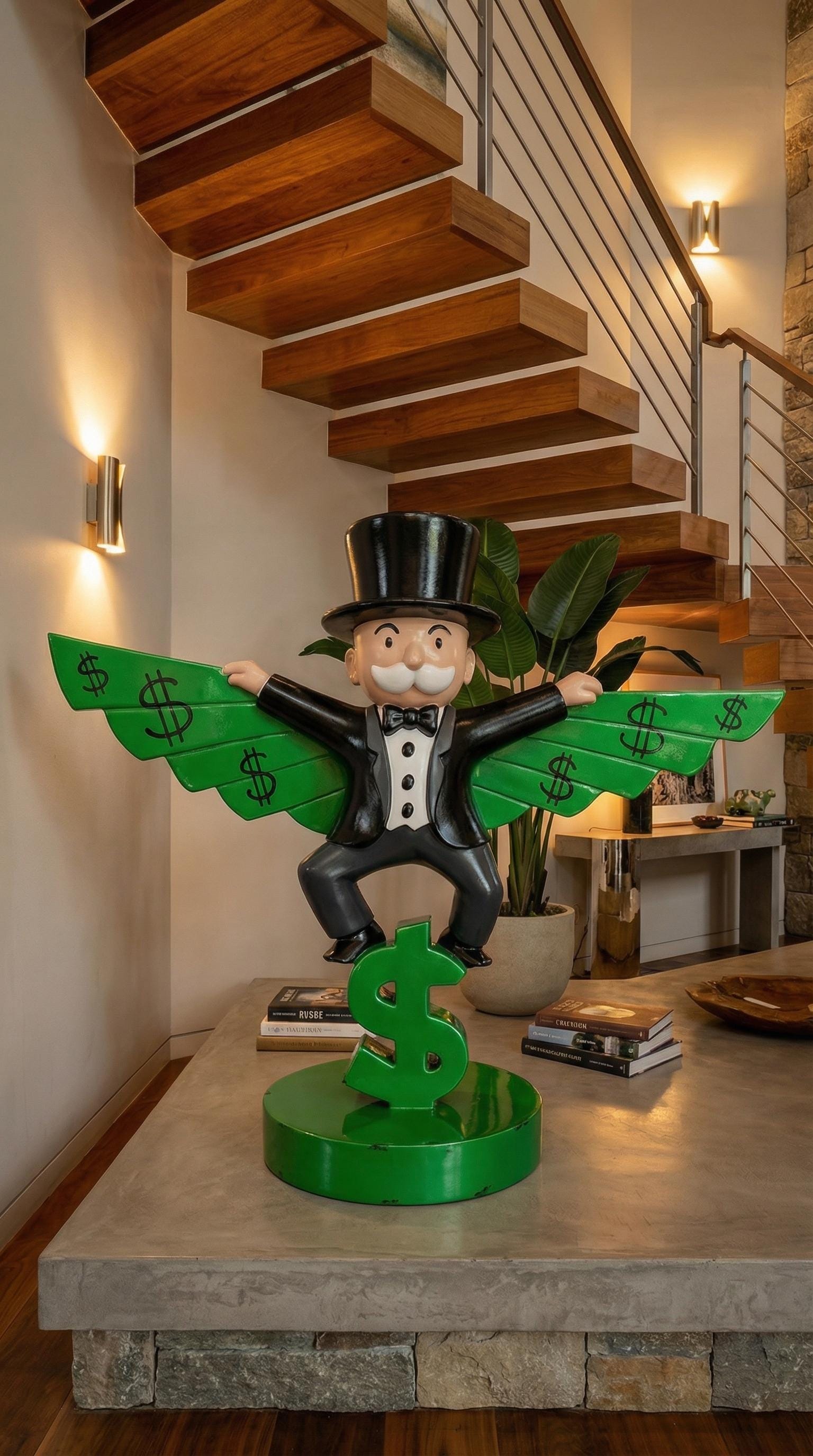 Monopoly Para Kanatları Duvar Dekoru 90 cm