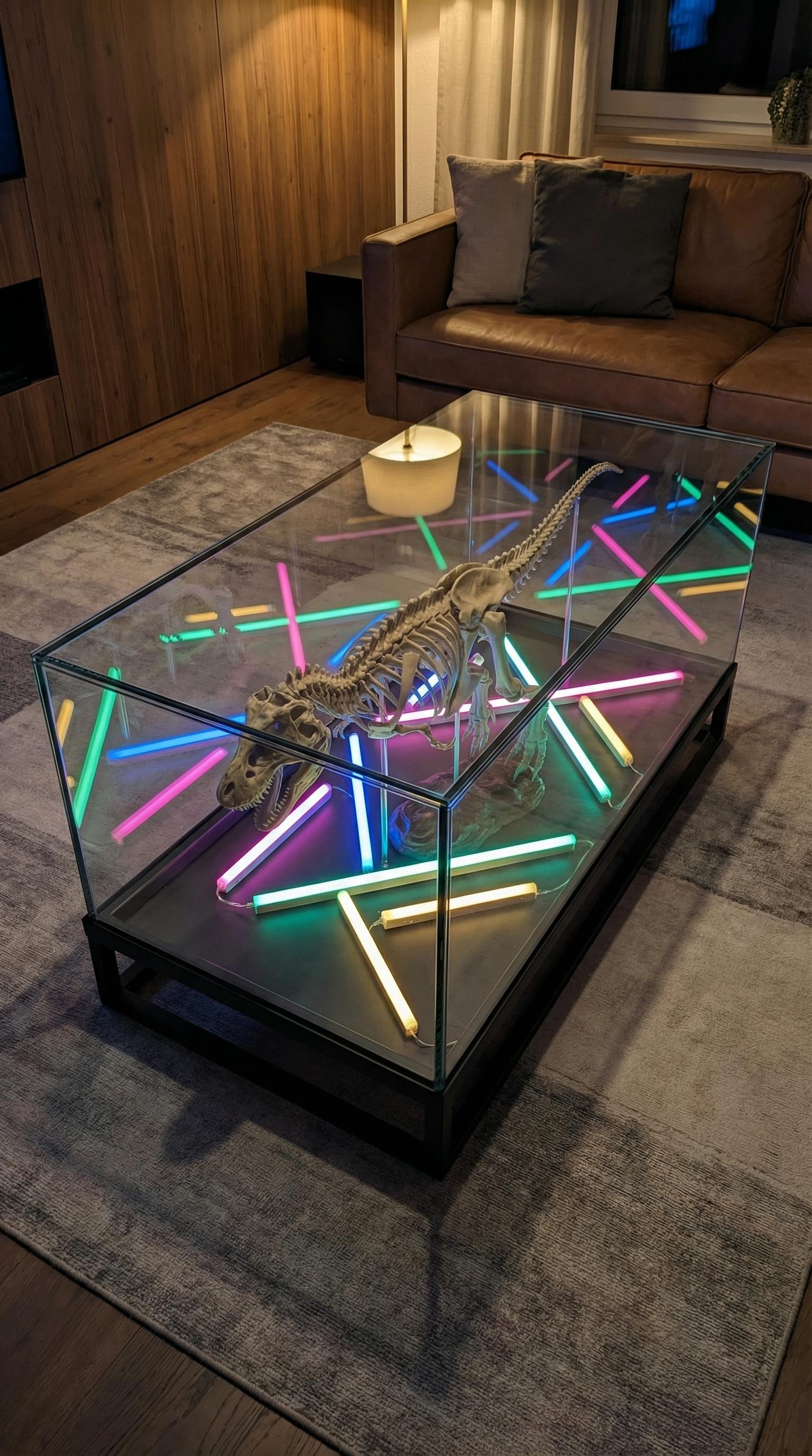 Dinozor İskelet LED Orta Sehpa