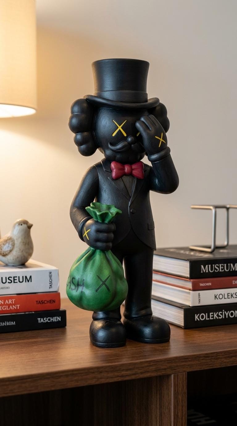 KAWS Tarzı Zengin Amca Figürü