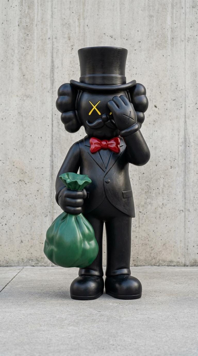 KAWS Tarzı Zengin Amca Figürü