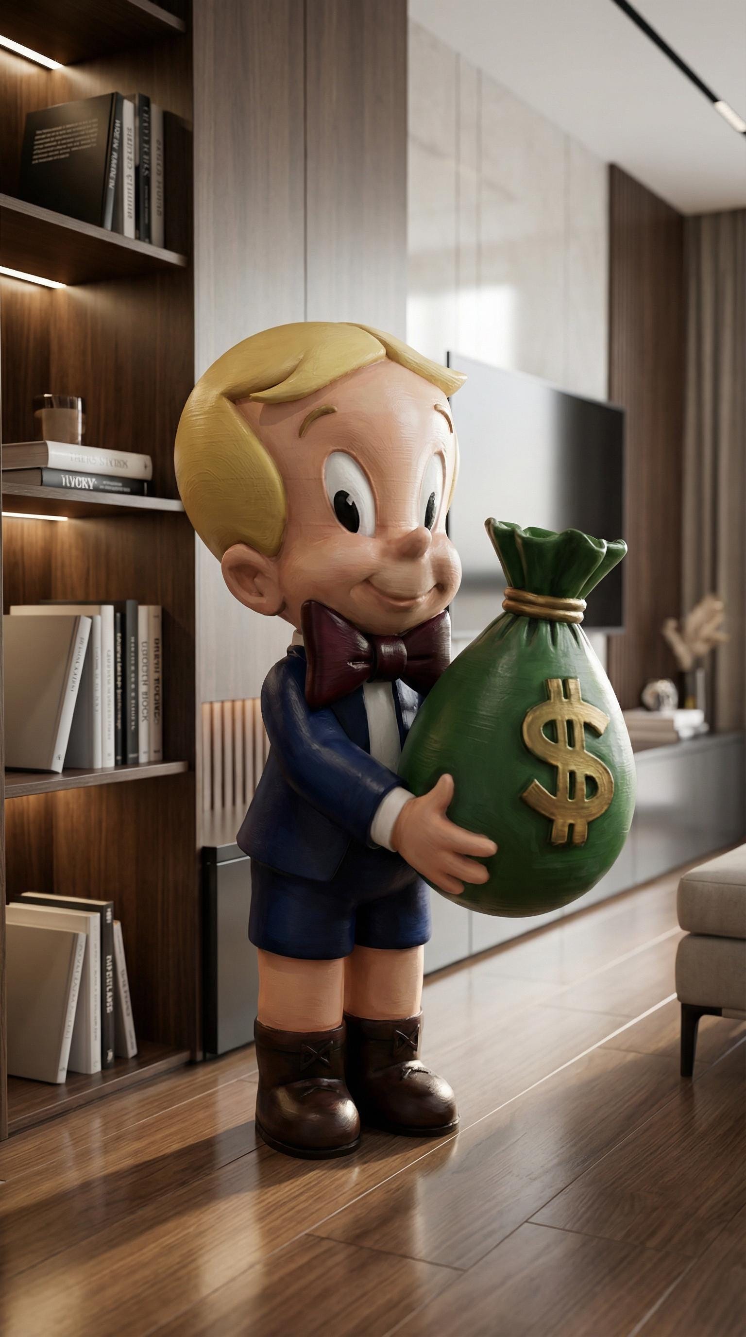 Richie Rich Para Çantası Figürü 60 cm
