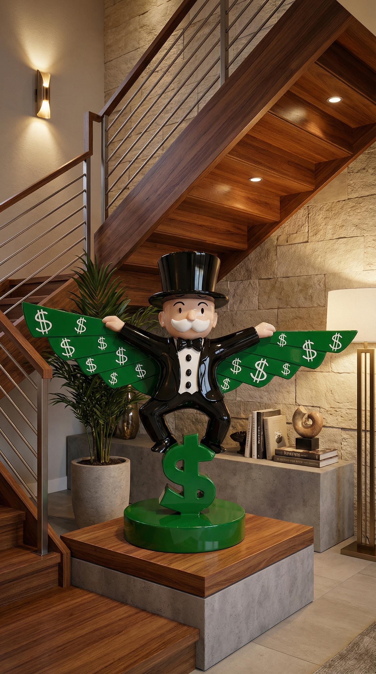 Monopoly Para Kanatları Duvar Dekoru 90 cm