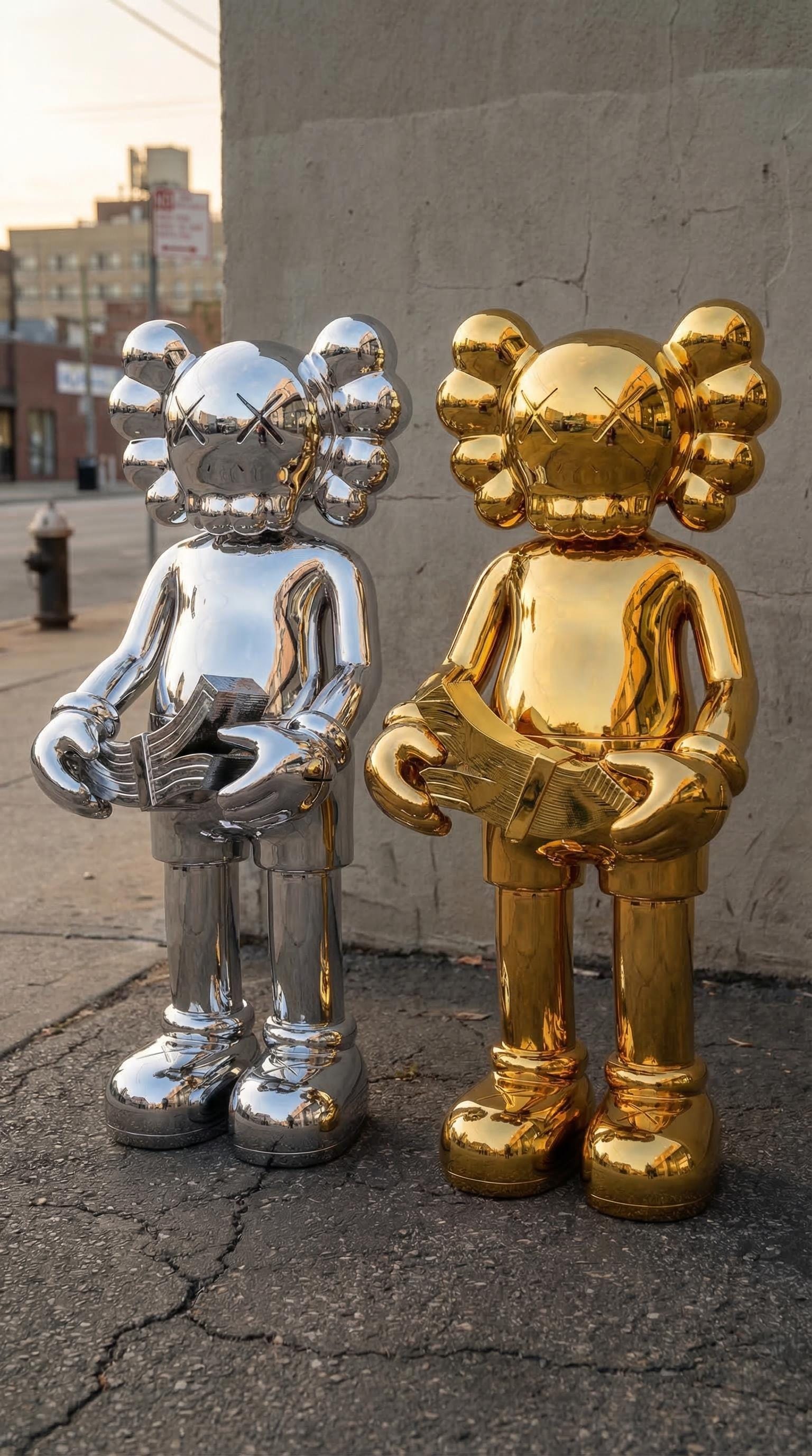 KAWS Tarzı Altın Para Figürü