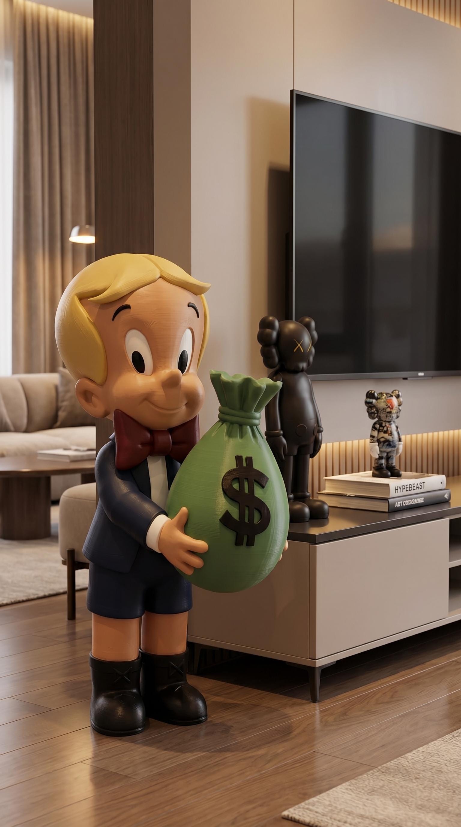 Richie Rich Para Çantası Figürü 60 cm
