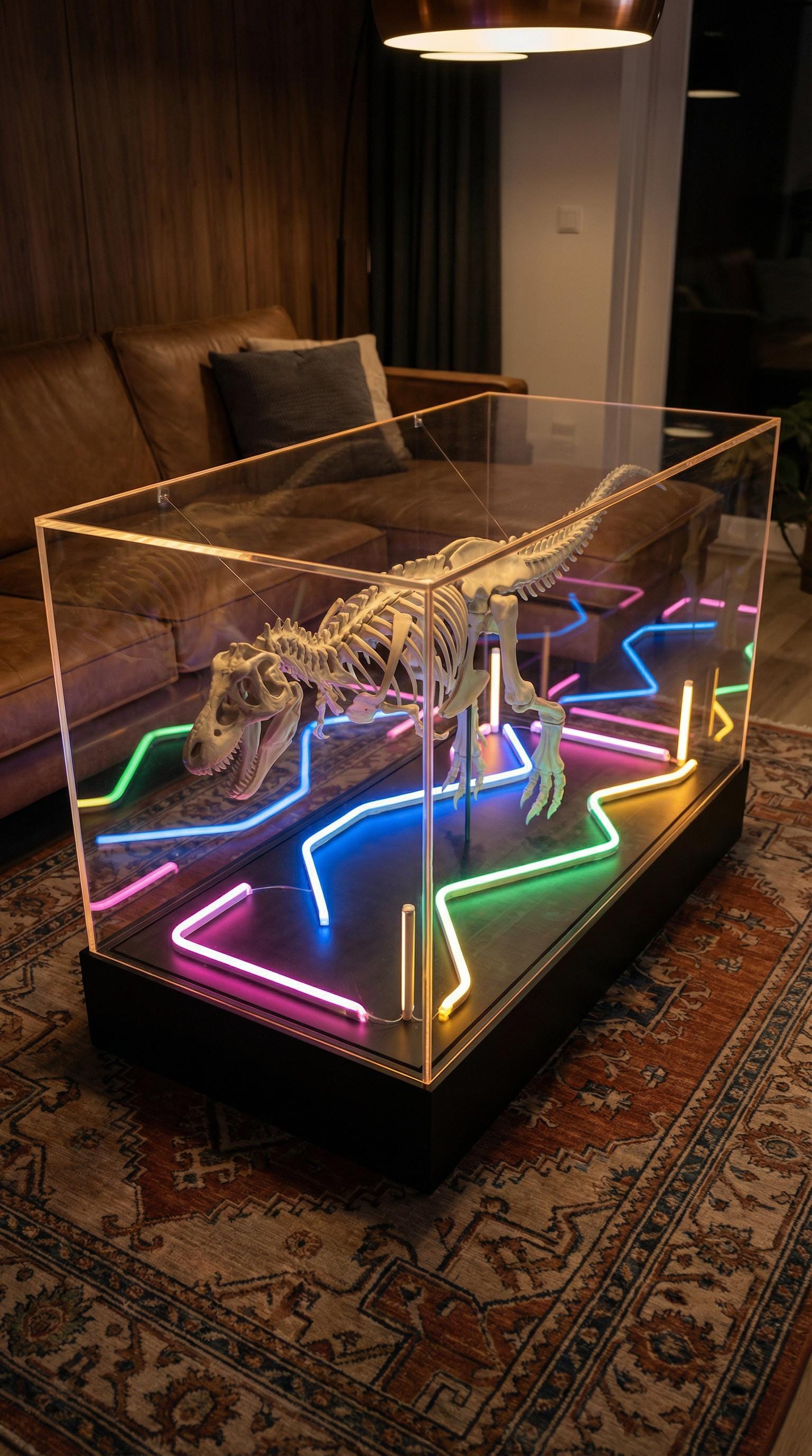 Dinozor İskelet LED Orta Sehpa