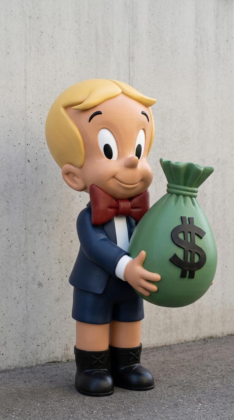 Richie Rich Para Çantası Figürü 60 cm