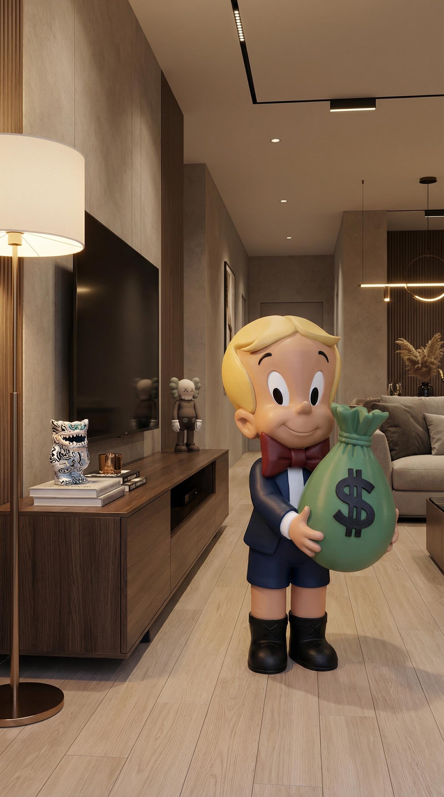 Richie Rich Para Çantası Figürü 60 cm