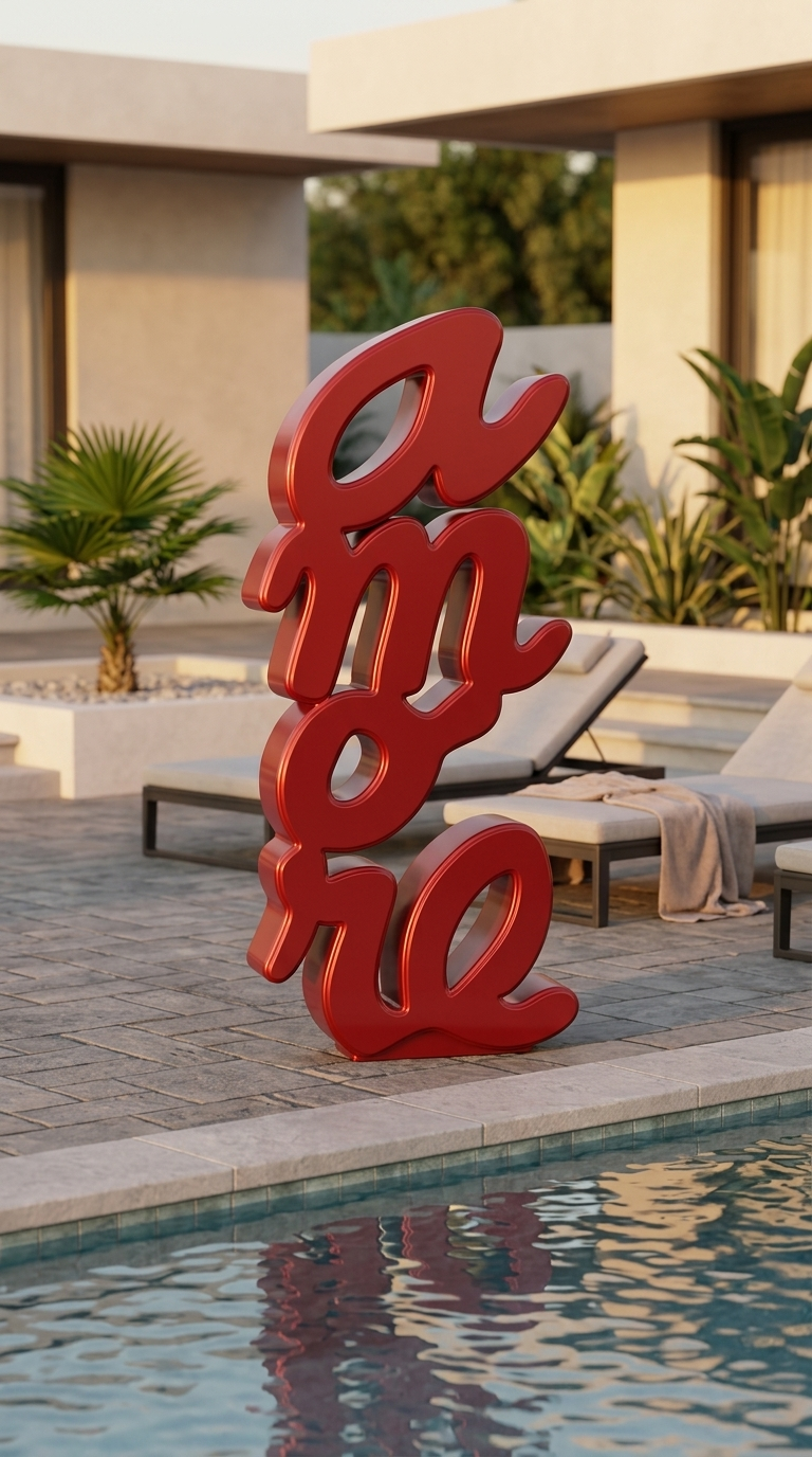 Large Amore Love  Sculpture, Modern Home Decor Statement Art Piece (90 cm 35 inch)