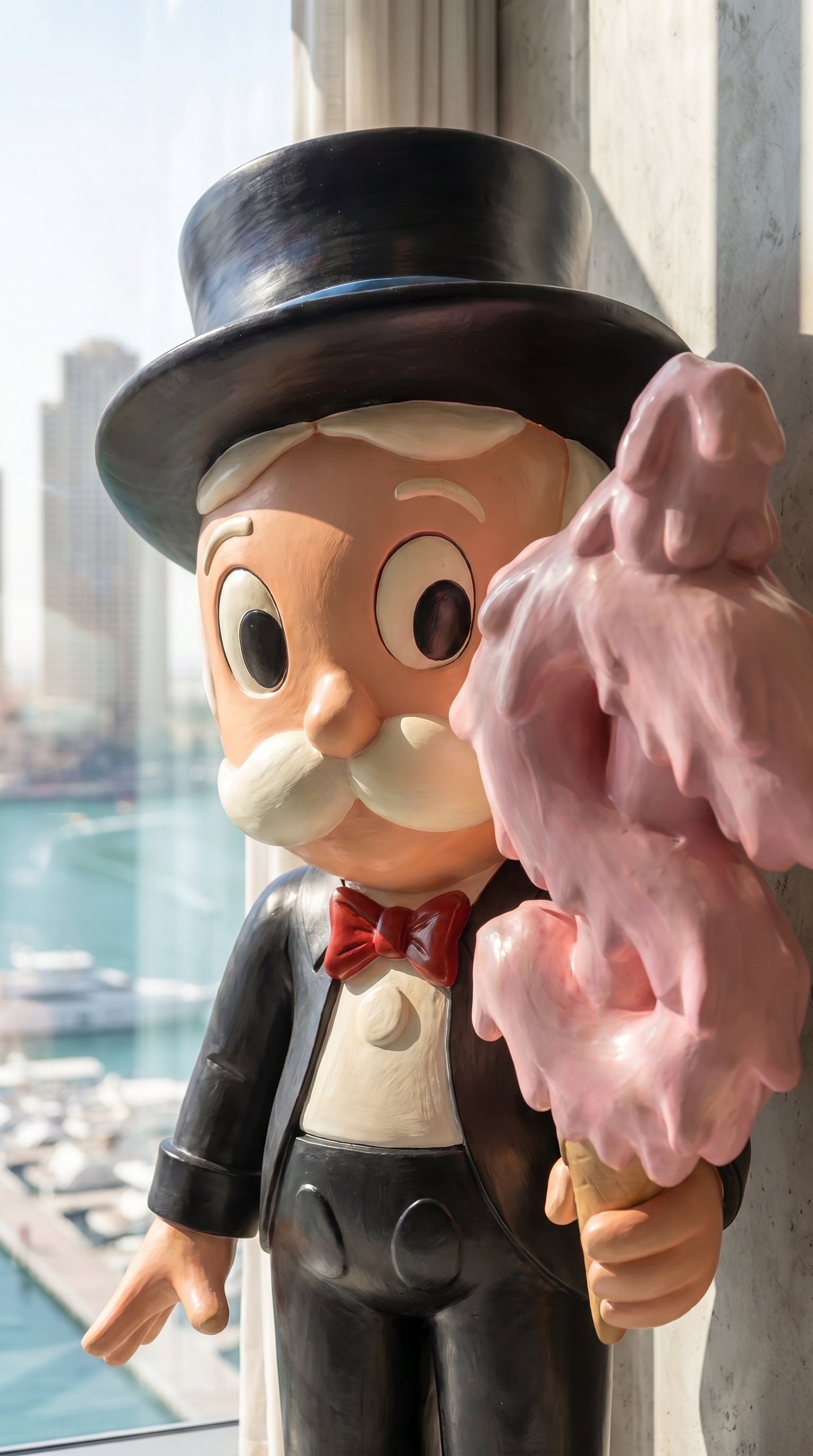 Richie Rich Giant Melting Ice Cream Statue 90 cm, Luxury Pop Art Figure, Modern Home Decor Sculpture, Designer Collector Art